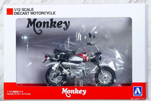 Aoshima 1/12 Diecast Motorcycle Honda Monkey Special Shasta White
