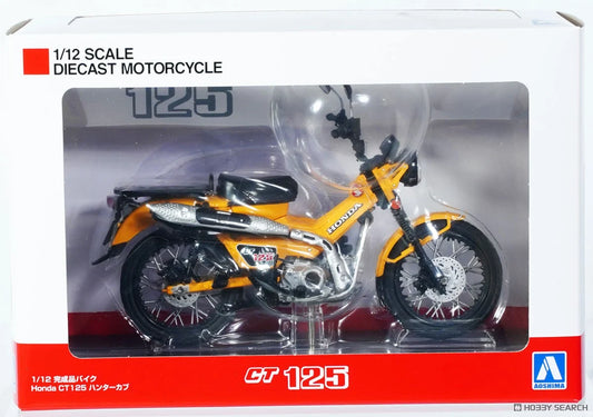Aoshima 1/12 Diecast Motorcycle Honda CT 125 Hunter Cub Tumeric Yellow