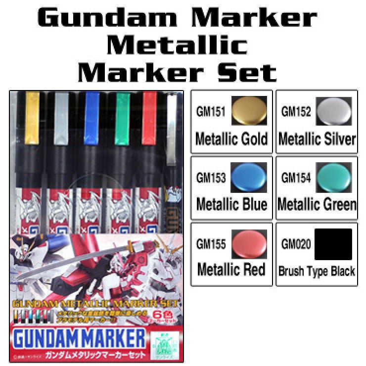 Marker Gundam Metallic Marker set 6pc