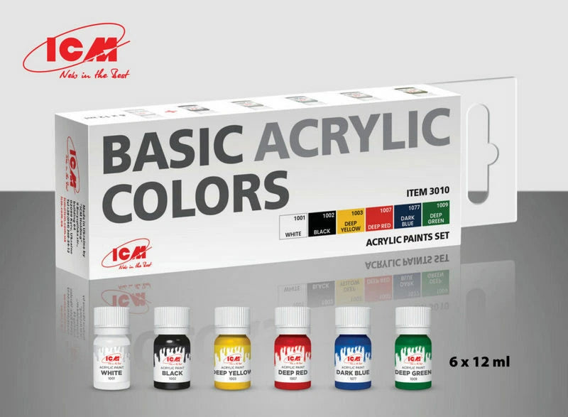 ICM Basic Acrylic Colours (6x12ml)